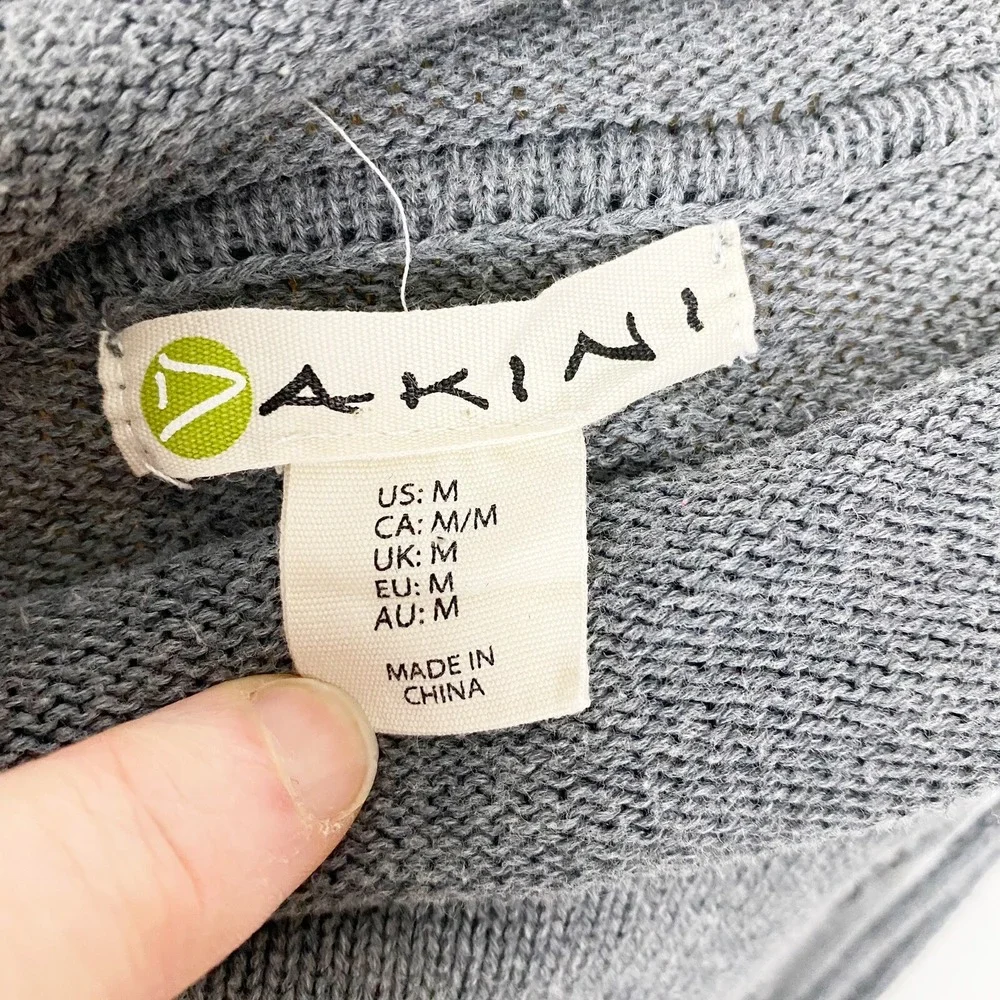Dakini‎ Cowl Neck Drawstring Knit Tunic Pullover Sweater Womens Size M Gray